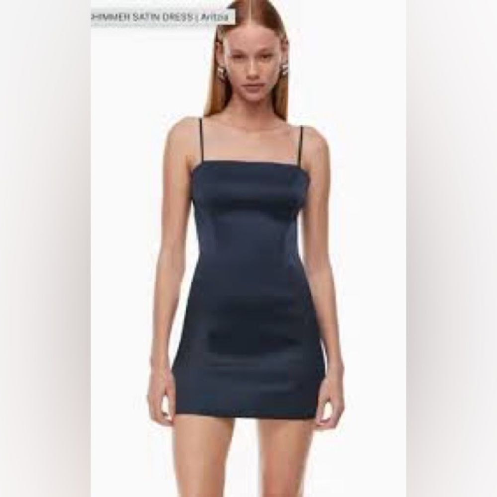 Sunday Best Midnight Blue Shimmer Satin Mini Dress Size 12